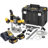DeWalt, Fräse, DCW 620 M2T Akku Oberfräse 18 V 12 mm Brushless + 2x Akku 4,0 Ah + Ladegerät + TSTAK (Oberfräse)