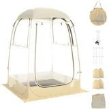 HOMASIS Transparentes Pop up Zelt im Freien, faltbares Kuppelzelt für Winter, durchsichtiges Wurfzelt mit Tragetasche & Bodenmatte, Outdoor-Bubble-Zelt für Sportveranstaltungen (128 x 128 x 158 cm)
