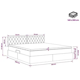 vidaXL LED-Speicherbett 140 x 200 cm Hellgrau