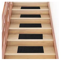 vidaXL Stufenmatten Selbstklebend 30 Stk. Schwarz 60x25cm Rechteckig