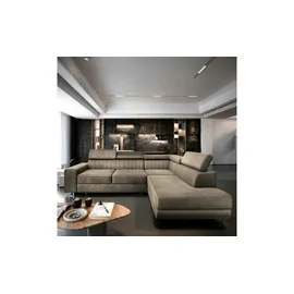 masseno Ecksofa NOLA R-S mit Schlaffunktion L-Form, Sofa mit Bettkasten, Wohnzimmersofa, Couch, Soffa, Bettsofa, Couchgarnitur- Beige, ¦ Maße (cm): B: 253 H: 88