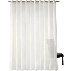 Vorhang NEUTEX FOR YOU "Kiss", weiß (wollweiß), B:300cm H:120cm, Jacquard, Polyester, Gardinen, Uni in natürlicher Optik, nach Maß