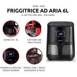 Ariete 4626 Heissluft-Fritteuse, Fritteuse, Schwarz