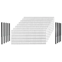 Hadra Doppelstabmattenzaun 2054 x 103 cm Schwarz/Stahl