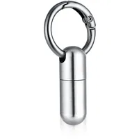 Ptwola Mini Metall Pillendose mit Schlüsselanhänger Wasserdicht Tragbare Tablettenbox Reise Pillen-Organizer für Outdoor, Camping (Silber)