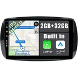 GABITECH 9 Zoll Android 13 Autoradio Navi für Mercedes Smart Fortwo 2014-2019 Autoradio schwarz
