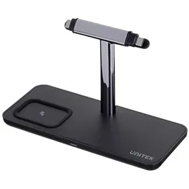 UNITEK P1212A, Freistehend, ABS, Schwarz, Silber, Kontakt, Tisch, 15 W), - Schwarz/Silber