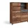 byLIVING Highboard Jackson/großes Sideboard Old Wood Vintage braun / 3-türig braun u. 1 Schubalde in Anthrazit/Wohnzimmerschrank mit 3 Türen und 1 Schubkasten/B 126, H 143, T 40 cm
