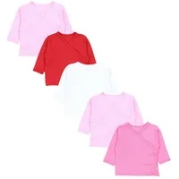 TupTam Baby Mädchen Langarm Wickelshirt Baumwolle 5er Set, Farbe:
