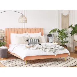 Beliani Marville 180 x 200 cm Pfirsichrosa
