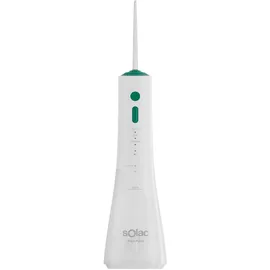 Solac – Munddusche Aqua Pulse, 320 ml Tank, 120 Impulse/Min, 3 Druckstufen, Wiederaufladbarer Akku, 360o-Düse, 2 Aufsätze, Automatische Abschaltung