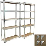 Baumarktplus Steckregal 180x90x30 cm 2er Set Schwerlastregal 875kg Lagerregal Kellerregal Metallregal Garagenregal