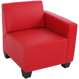 Mendler Modular 2-Sitzer Sofa Couch Lyon, Kunstleder ~ rot