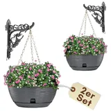 GarPet Blumenampel 30 x 13 cm Anthrazit