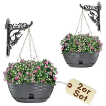 GarPet Blumenampel 30 x 13 cm Anthrazit