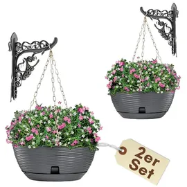 GarPet Blumenampel 30 x 13 cm Anthrazit