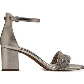 Marco Tozzi Damen Sandalen mit Absatz Elegant Blockabsatz, Gold (Platinum comb), 38 EU
