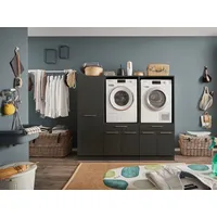 Möbelando Waschmaschinenumbauschrank >LAUNDREEZY< in anthrazit - 185x162x67,5 (BxHxT)