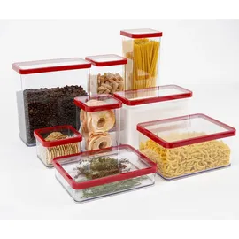 Rotho Frischhaltedose rechteckig transparent/rot 20,0 x 10,0 x 14,2 cm 2,1 l