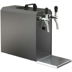 Zapfanlage, Bierzapfanlage STREAM 50 Bierkoffer, Durchlaufkühler 2-leitig Trockenkühler, bis zu 55 L/h, Untertheke, Dreikant, NC Adapter
