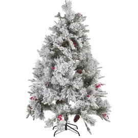 Beliani Künstlicher Weihnachtsbaum mit Schnee 180 cm Weiß