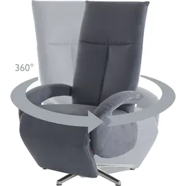 sit&more TV-Sessel SIT & MORE "Tycoon mit Kopfteilverstellung und 360 Drehfunktion", grau, B:74cm H:112cm T:82cm, 100% Polyester, Sessel, wahlweise manuell oder elektrischer Funktion, auch mit Akku (kabellos)