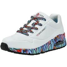 SKECHERS Uno Damen Plateau-Sneaker Weiß/Mehrfarbig 38