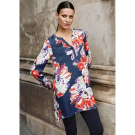 ALBA MODA Langarmbluse mit floralem Print Blau 36
