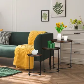 Relaxdays Braun Schwarz Mangoholz 44,2 x 44,1 cm