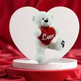 Sweety Toys Sweety-Toys 5710 XXL Riesen Teddy Valentine Teddybär 80cm weiss mit Herz LOVE supersüss