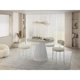 WFL GROUP Esstisch Rund 100 x 76 x 100 cm beige