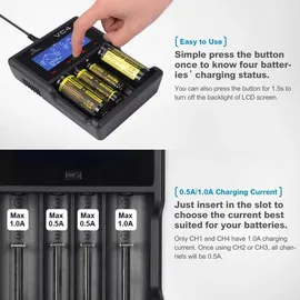 AccuCell Panasonic 18650 Li-Ion Akku und 4fach Li-Ion Schnell-Ladegerät