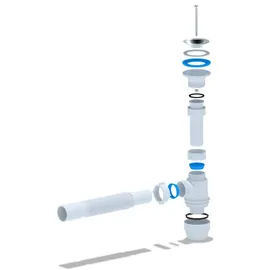 Belvit Siphon Flex für Waschtisch/Waschbecken Flaschensiphon Ablaufgarnitur 1 1/4' 40ø