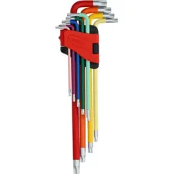 KS Tools Torx-Winkelstiftschlüssel-Satz mit Farbcode, extra lang, 9-tlg.
