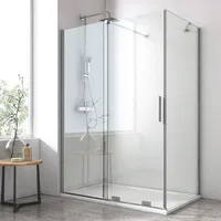 EMKE Duschabtrennung 140x80x195cm Duschkabine Schiebtür Duschwand Duschtrennwand Nano Beschichtung Dusche Sicherheitsglas Walk in Duschtrennwand S...