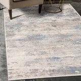 Mazovia Abstraktes Vintage Designer Teppich - Kurzflor - Weich Teppich für Wohnzimmer, Esszimmer - ÖKO-TEX Wohnzimmerteppich - Teppiche Grau Blau 160 x 220 cm