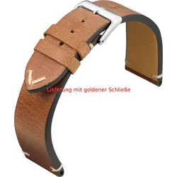 Eulit Kalb- / Rindleder glatt VINTAGE 22mm" E57635622251" - mittelbraun