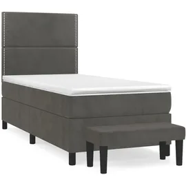 vidaXL Boxspringbett 100 x 200 cm Dunkelgrau