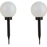 Buri 2er-Set LED-Solar-Kugelleuchte Kugellampe Leuchtkugel Solarlampe Lichtkugel