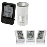 BRESSER BRESSER Profi Regenmesser schwarz + gratis BRESSER ClimaTemp Thermo-H... Regenmesser