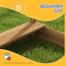 Outsunny Holzsandkasten mit Dach braun
