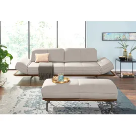 creation by rolf benz 3-Sitzer "CR.420, Designsofa, Loungesofa", beige (graubeige, natur), B:232cm H:117cm T:129cm, CREATION BY ROLF BENZ, Sofas, in 2 Qualitäten, Holzrahmen in Eiche Natur oder Nußbaum, Breite 232 cm