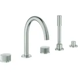 Grohe Atrio Private Collection 5-Loch-Wannen-Kombination Knopfbetätigung supersteel 25226DC0