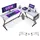 luxuskollektion Gaming Schreibtisch L Form mit Monitorständer Carbon Weiß 167 x 120 cm