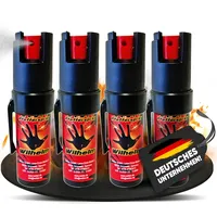 4 x Wilhelm Pfefferspray Tierabwehr Selbstverteidigung CS KO Spray hochdosiert (ca. 2 Mio. Scoville) effektives Verteidigungsspray (Jet, 16 ml)