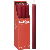 Bolsius Rustik Stabkerzen 270 mm rot 9 St.