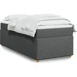 vidaXL Boxspringbett 100 x 200 cm Dunkelgrau