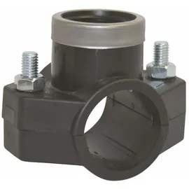 qpool24 GEBO Rohrverbinder, PE Anbohrsattel Ø 50 mm x 1/2" IG für PE-Rohr 50 mm mit Gewindeanschluss 1/2" IG zum Installieren von Abzweigen bei der Wasserversorgung für ober- und unterirdischer Verlegung