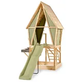 EXIT TOYS Spielhaus Yuki 550 mit Rutsche und Sandkasten Grün