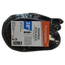 Prophete Fahrradschlauch, Schlauch für 28" Räder, 28 x 1,75 x 2 (47-622), Dunlopventil, 2 Stück in PE-Verpackung, Farbe schwarz